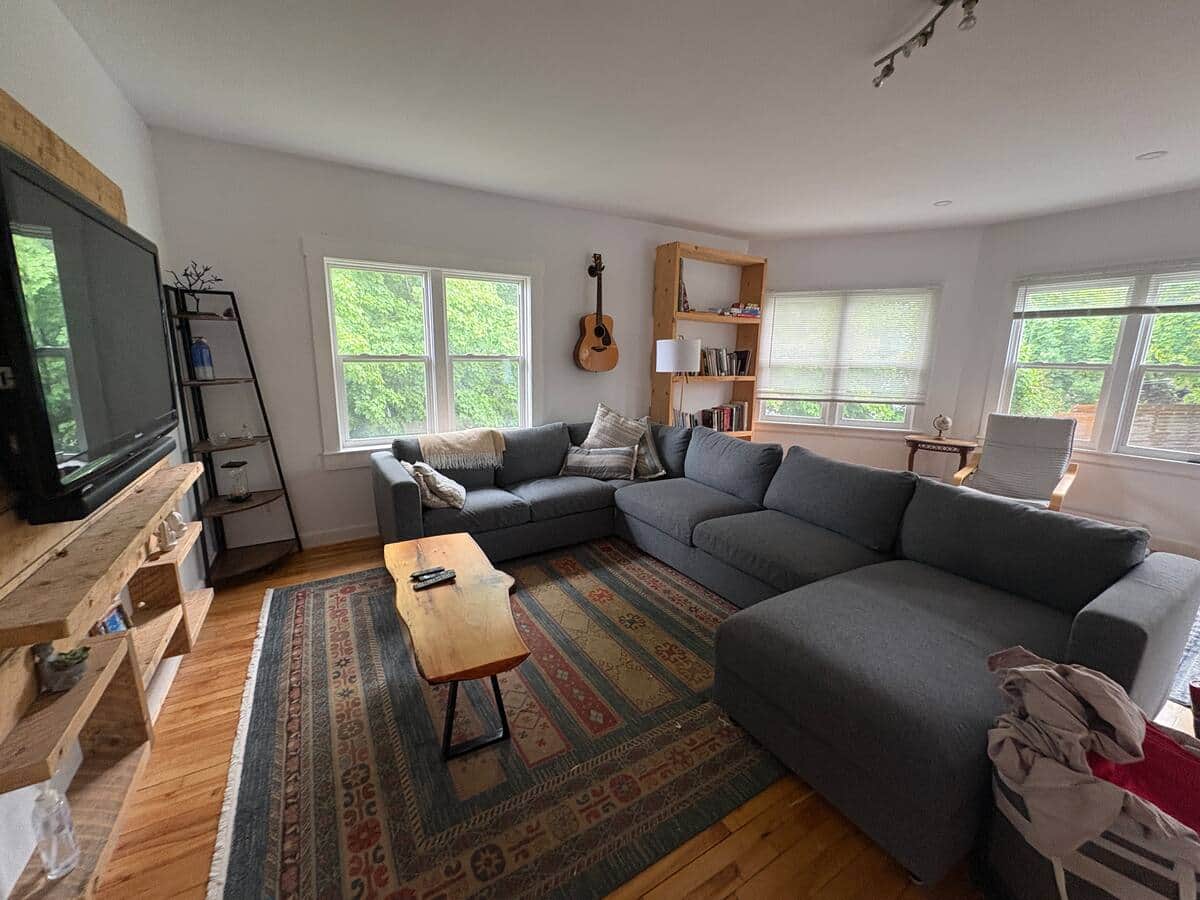 Main living room seating and media area